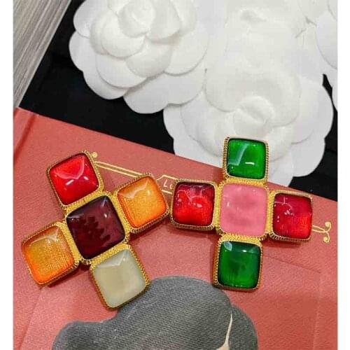 For 2021 Brooches Women Newest Style Cross Brooch Two Style Vintage Classical Women Accessories