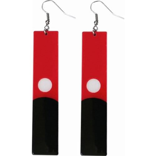 Tokyo Revengers Anime Acrylic Earrings Double Sided Hanafuda Pendant Long Earrings for Women 2021New Jewelry Cosplay Accessories