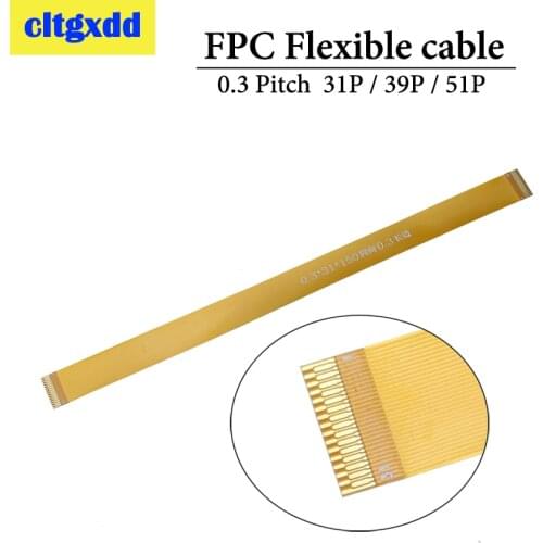 50pcs Gold plated 0.3 mm Pitch 31P 33P 39P 51P FPC Cable Spacing 0.3mm 31pin 33 39 51 Pin FPC FFC Connector Flexible flat Cable