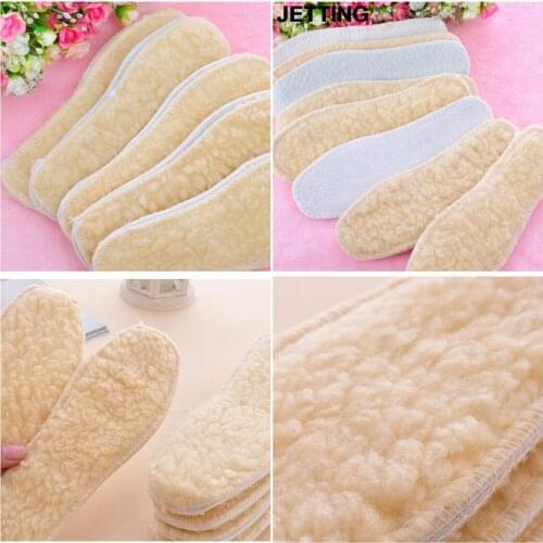 Hot 1Pair New Arrival 25cm Winter Warm Thicken Fleece Insoles Shoes Insoles For Women Men