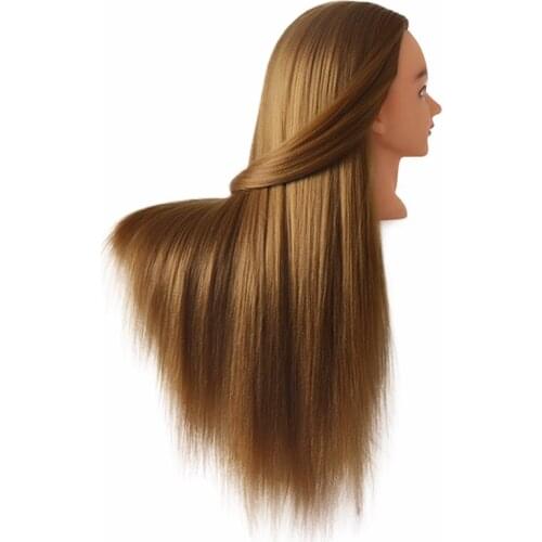 Thick Long Blonde Hair Training Head for Salon Hairdressing Dummy Dolls Professional Practice Braider Head Mannequin