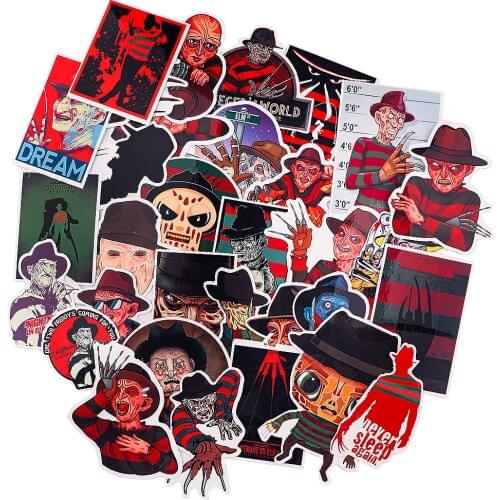 JF1123 32pcs/set Horror Movie Halloween Stickers Skateboard Suitcase Luggage Motorcycle Cartoon Stickers Kid Gift Toy Stickers