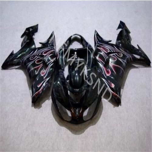 Motorcycle Fairing kit For Kawasaki Ninja ZX10R 06-07 ZX 10R 06 07 ZX-10R 2006 2007 black red flames Fairing