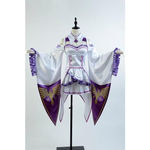 Re:Zero Life in a Different World from Zero Emilia Cosplay Costume Dress Outfit Clothes For Girls Women