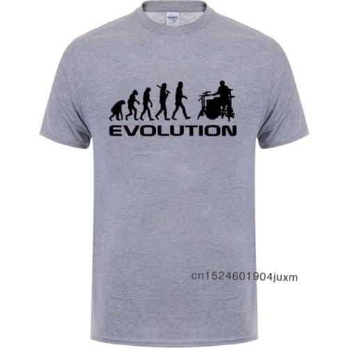 Cool Music Humor Drums Evolution T Shirt Funny Birthday Gifts For Men Male Drummer Summer Short Sleeved O Neck Cotton T-Shirt