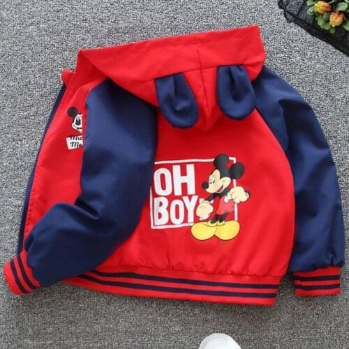 Autumn New Childrens Cartoon Mickey Jacket Boys and Girls Baby Outing Clothes Jacket Children Zipper Cardigan Jacket