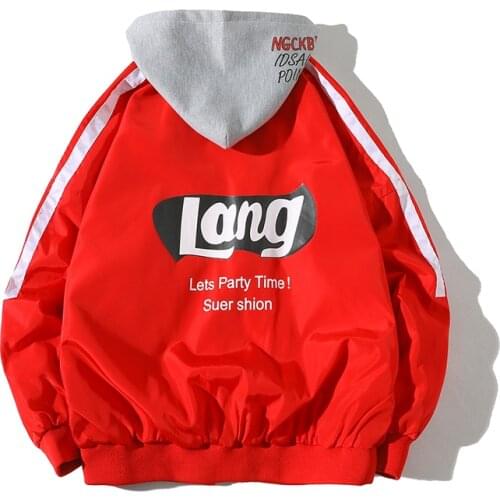 HOT 2019 Outdoor spring sweethearts outfit hooded hip hop jacket baseball uniform men and women teenagers coat plus size 4XL