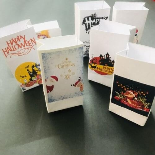 1/6 Scale Miniature Dollhouse Paper Bags Mini Shopping Bag Christmas/Halloween Gift for Blyth Barbies BJD Doll Toys