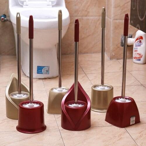 Toilet Brush Creative Stainless Steel Toilet Brush Set Wall Mounted Toilet Brush with Base Bathroom Cleaning Household Items