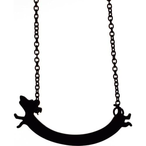 New Long Dachshund Necklace Trendy Wiener Sausage Dog Pendant Necklace Women Jewellery Dog Lover Gift