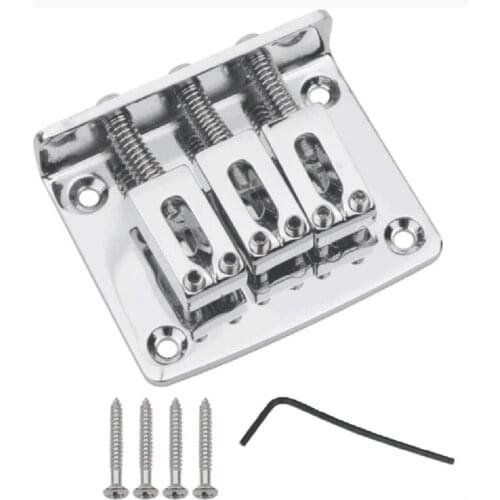 New Adjustable 3 String Guitar Tailpiece Bridge Guitar Parts, Musical Instrument Accessories,Silver