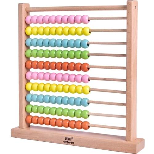Toy Woo Educational Toy Mini Wooden Abacus Children Early Math Learning Toy Numbers Counting Calculating Beads Abacus Montessori