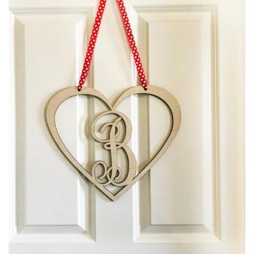 Personalized wall hanging, home decor, love wall art hanging, In/Outdoor door hanger.Monogram Valentines Wood Heart Door Sign