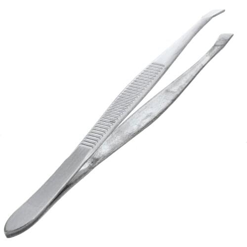 Top quality Tweezers for eyebrows depilatory tip carbon steel inclined 9 cm Color Silver
