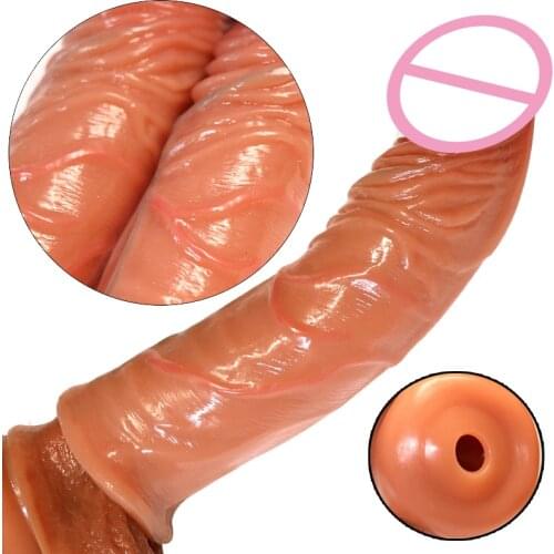 Silicone Penis Enlargement Extender Penis Sleeve with Storing Semen Hole Penis Enlarger for Men Sex Delay Ejaculation Adult Toys
