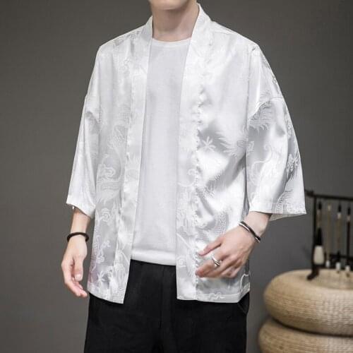 Chinese Traditional Style for Men Suit Dragon Pattern Embroidery Plus Size Sunscreen Clothing Ancient Style Cardigan Hanfu Male