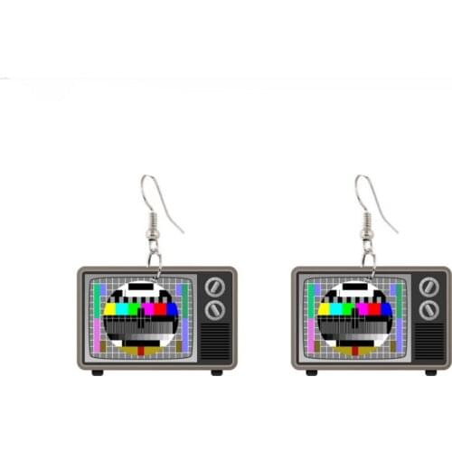 Creative Hand Made Exaggerated Retro Style Nostalgic TV Game Earring Simulation Television Funny Earring Woman Jewelry E21009