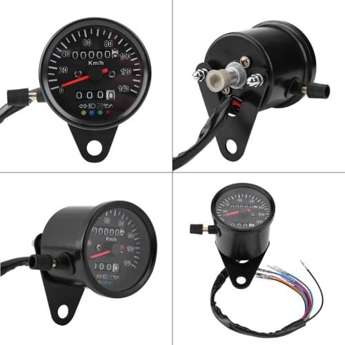 Universal 60mm LED backlight Black High sensitivity Motorcycle waterproof Odometer Speedometer Gauge With 4 indicator functions
