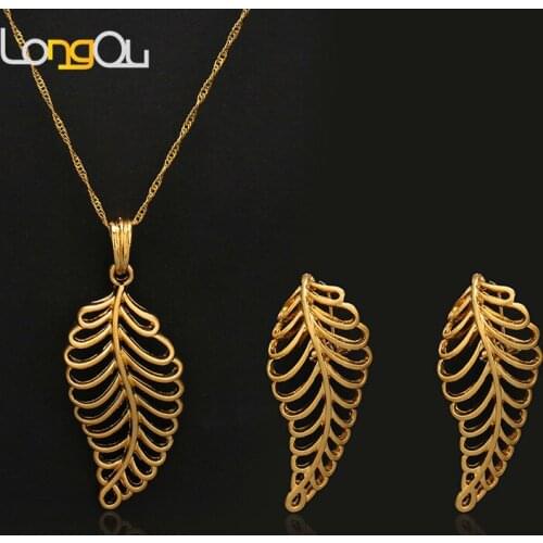 High quality Turkey Women jewelry Metal leaves African beads Jewelry Sets Earrings Pendant Sets For Women Gift Daily wear