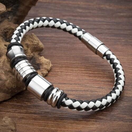 New Fashion High Quality Stainless Steel Bracelets For Women Trendy Brand Genuine Vintage Female Leather Bracelets Bangles