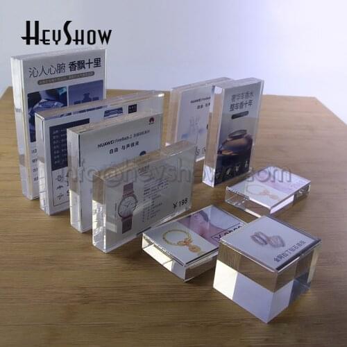10PCS Acrylic Phone Price Tag Holder Watch Label Display Stand Perfume Table Rack Jewelry Desk Sign Base For Retail Shop
