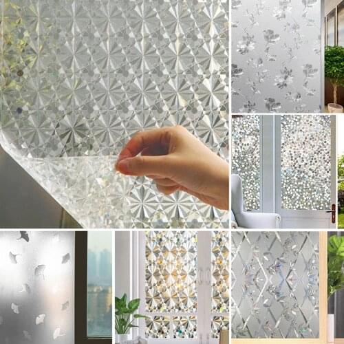 3D Laser Electrostatic Glue-free Glass Film Color Light Translucent Decorative Window Sticker Privacy Protective Static Film