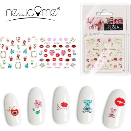 Newcome 3D Nail Sticker Cool English Letter stickers for nail Foil Love Heart Design Nails Accessories Fashion Manicure Sticker
