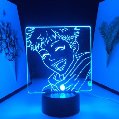 Anime Jujutsu Kaisen 3D Night Light Itadori Yuji Figure LED Lamp for Bedroom Decoration Birthday Gift Table Light Itadori Yuji