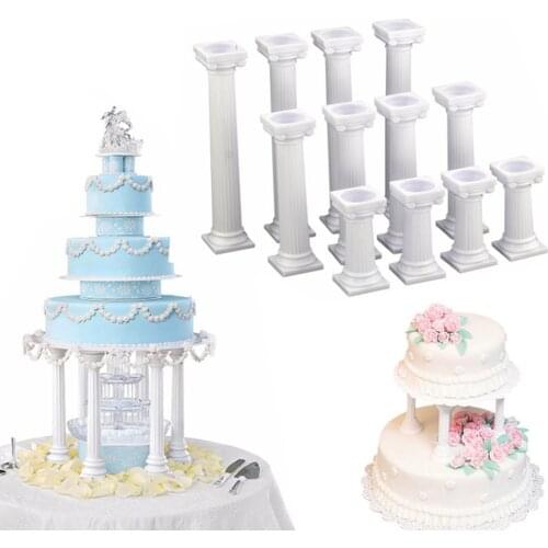 4pcs 12.5cm Multi-layered Cake Roman Column Support Stand Decor Pillars Wedding Cake DIY Cake Decoration Bracket Support Rod