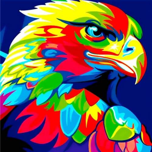5d diamond painting eagle, colorful animals, full square drill, diamond embroidery, full round, diamond mosaic, 3d wall sticker