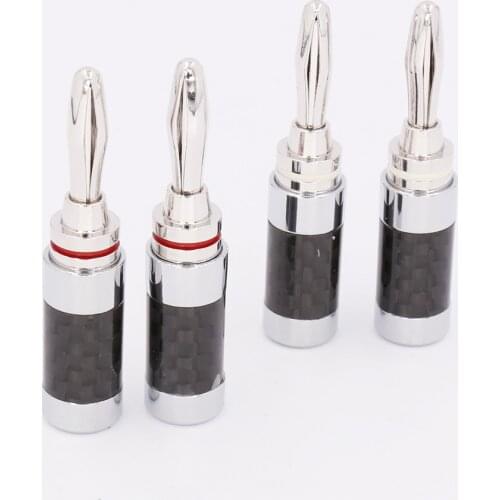 Audiocrast 8PCS/16PCS Hifi Banana Jack High Quality Carbon Fiber Rhodium Plated Speaker Cable Banana Plug