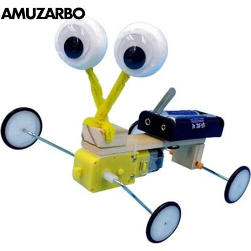 1 Set DIY Technology Small Production Electric Reptile Bionic Robot Kindergarten Pupils Handmade Materials Childrens Toys model