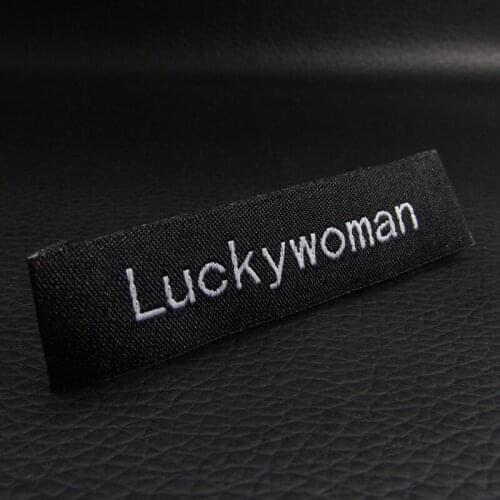 Custom clothing tags, clothing tags woven custom neck labels and tags with cutting into pieces