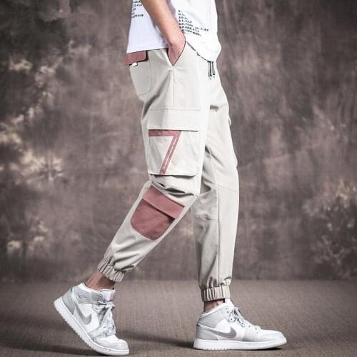 2021 Men Spring Hip Pop Harlan tooling pants Elastic Waist Hip Pop Pencil Pants Trousers Streetwear Hombre Sweatpants