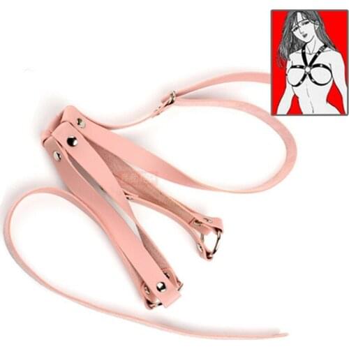 Women Sexy Alluring Cage Leather Bra Lingerie Breast Harness Udder Bondage Restraints BDSM Slave Adult Games Bras Exotic Sex Toy