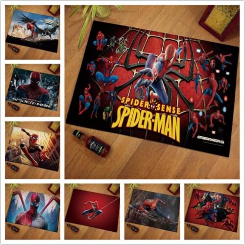 Spiderman Children Welcome Floor Mats Baby Play Mat Print Bathroom Kitchen Carpets Doormats for Living Room Kids Rugs