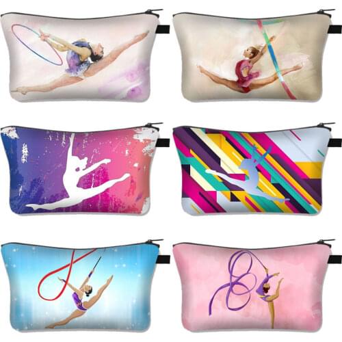 Rhythmic Gymnastics Cosmetic Bag Women Makeup Bags Ballet Dancer Girls Lipstick Cosmetic Holder Beauty Organizer Box For Travel