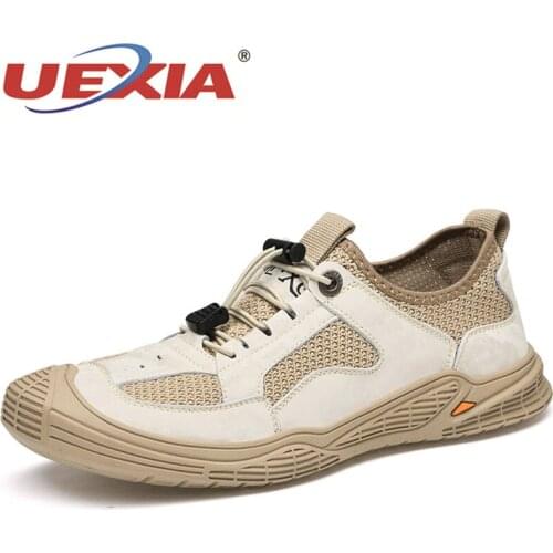 Summer 2021 Mens Casual Footwear Gray White Walking Men Shoes Breathable Casual Sneakers Wearable Mesh Flats Handmade Outdoor