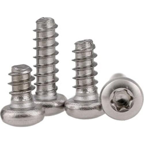 M2 Torx Screw Round head Screws Flat tail Self-tapping Bolts 5-10mm Length