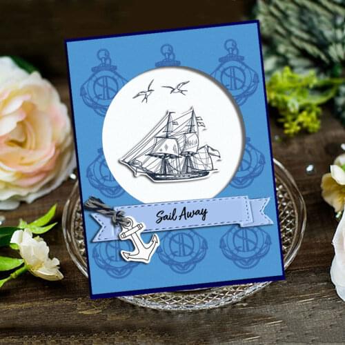Metal Cutting Dies Stamps Buildings and Sailing Boats for Scrapbooking Album Paper Cards Decorative Crafts Embossing Die Cuts