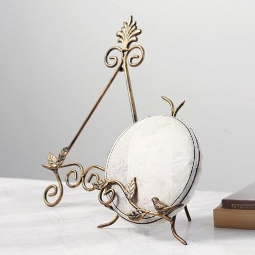 Carving Iron Tall Display Stand for Home Decoration, Photo Picture Albums, Arts