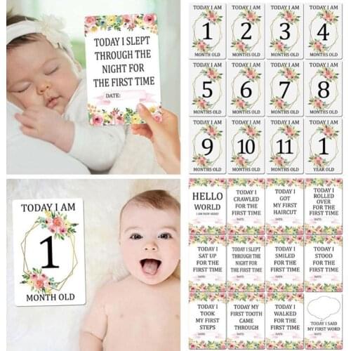 Pregnant Woman Month Sticker Card Newborn Baby Child Milestone Growth Commemorative Photo Tim Calendar Record Card Paper