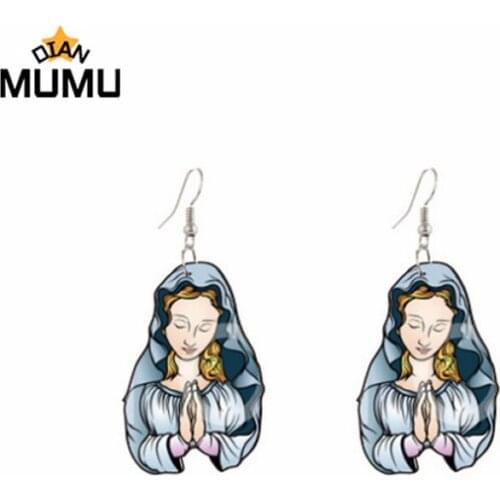 New Fashion Drop Earrings Punk Cute Acrylic TV Baby Virgin Guitar For Women Girls Cartoons Dangle Earrings Jewelry Gifts