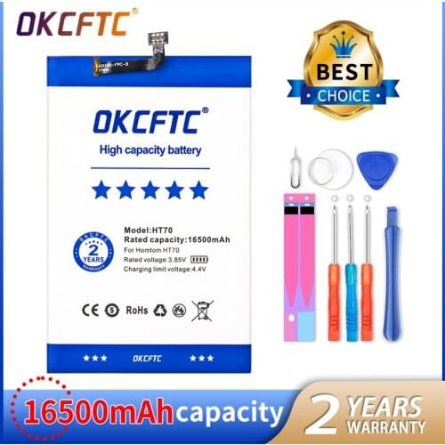 OKCFTC NEW Original 16500mAh Battery For Homtom HT70 Mobile Phone + Gift Tools