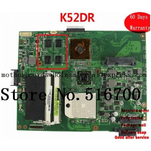 Placa For ASUS K52DR Motherboard A52DE K52DE A52DR K52D Mainboard 4* Memory Video Card Tested