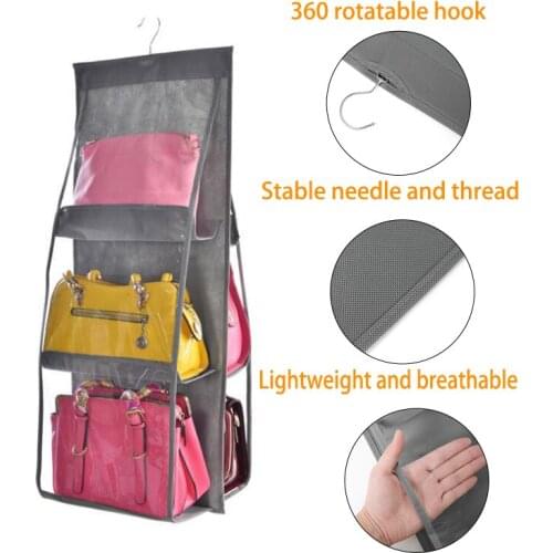 Closet hanging bag storage bag, closet transparent storage bag, door transparent sundry shoe bag, with hanger