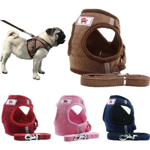 Dog Harness Leash Set Adjustable Breathable Dog Cat Collar Vest Harness for Dog Puppy Pet Chihuahua Chest Strap Dog Accessories