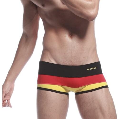 SEOBEAN New Mens Underwear Sexy boxers Underpants Male Cotton Pajama Shorts Panties Boxer Striped Intimate ropa interior hombre