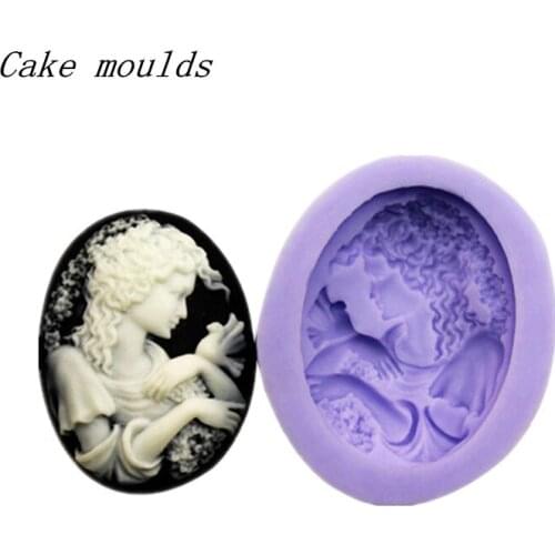 Wholesale Silicone mold K281 Mini woman bird shape Clay mold Fondant cake mould Free shipping