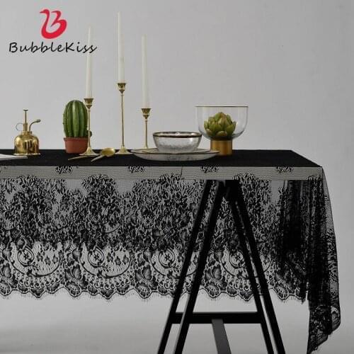 Bubble Kiss Tablecloth Nordic Style Fashion Lace Hollow Black And White Comfort Dining Coffee Table Home Decoration Table Cover